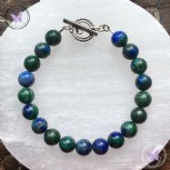 Chrysocolla Healing Bracelet with Silver Toggle Clasp